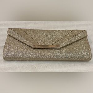 Gold Glitter Pleated Evening Clutch Bag | Formal Prom Wedding Envelope Handbag